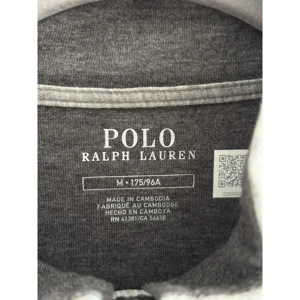 Polo Ralph Lauren Men’s Gray 1/4 Zip Mock Neck Knit Sweater Pullover M